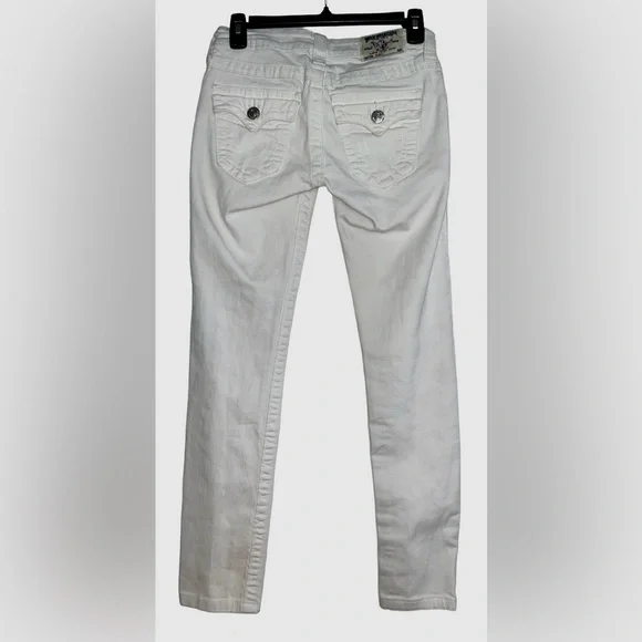🔥TRUE RELIGION!! DESIGNER WHITE DENIM JEANS WITH BLUE DETAILING!! 🔥 - Picture 5 of 15